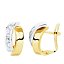 Pendientes de oro 18k bicolor banda con circonitas